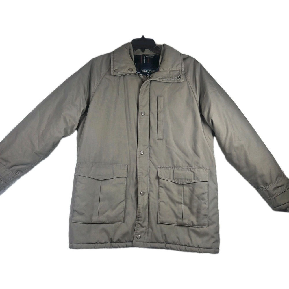 Field & Stream Gordon & Ferguson Mens Tan Parka Jacket Plaid Lined Medium